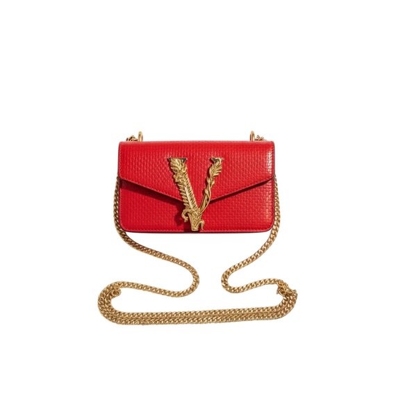 NWT Versace Virtus Red Python-Embossed Crossbody 2024 - Picture 3 of 6